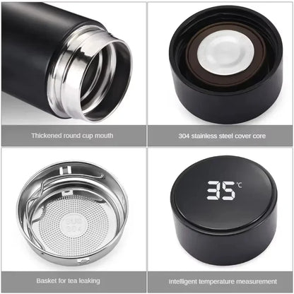 500ML Thermos Bottle Smart Cup 304 Stainless Steel Vacuum Digital With Temperature Display Insulated Intelligent Coffee Cup